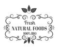 Natural eco organic product label badge vector Royalty Free Stock Photo