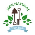 Natural eco organic product label badge vector Royalty Free Stock Photo