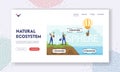 Natural Ecosystem Landing Page Template. Earth Biosphere Infographics. Atmosphere, Lithosphere and Hydrospehre Royalty Free Stock Photo