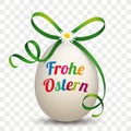 Natural Egg Green Ribbon Frohe Ostern Daisy Transparent