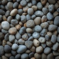 Natural elegance close up of rounded grey river rocks formation