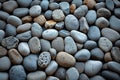 Natural elegance close up of rounded grey river rocks formation