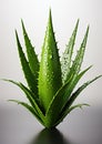 Natural Elegance: Closeup of Aloe Vera Plant Isolated on White