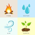 Natural Elements -Fire, Water, Air and Earth Royalty Free Stock Photo