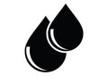 Natural elements icon water in black