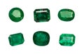 Natural Emerald isolated on white background Royalty Free Stock Photo