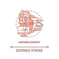 Natural events red concept icon