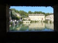 Natural external thermal baths to Bagno Vignone in Tuscany, Italy.