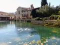 Natural external thermal baths to Bagno Vignone in Tuscany, Italy.