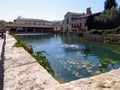 Natural external thermal baths to Bagno Vignoni in Tuscany, Italy.