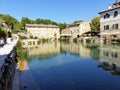 Natural external thermal baths to Bagno Vignoni in Tuscany, Italy.