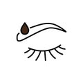 natural eyebrow color icon vector. natural eyebrow sign. isolated symbol illustration. colouring Royalty Free Stock Photo