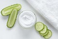 Natural facial cream with cucumber face, skin and body care