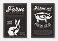 Natural Farm Banner Design with Organic Animal Breeding Vector Template