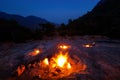 Natural fires on the slopes of Mount Chimera