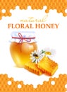 Natural Floral Honey Realistic Poster