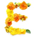 natural flower arrangements with yellow orange real fresh flowers letter E