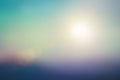 Natural fog and mountains sunlight background blurring, misty waves warm colors and bright sun light. Christmas background sky Royalty Free Stock Photo