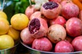 Pile pomegranate in the market. Royalty Free Stock Photo