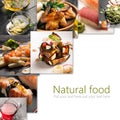 Natural food collage Royalty Free Stock Photo