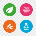 Natural food icons. Halal and Kosher signs. Royalty Free Stock Photo