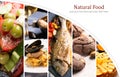 Natural food. Photo collage. Royalty Free Stock Photo