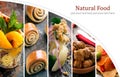 Natural food. Photo collage Royalty Free Stock Photo