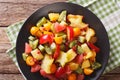 Natural Food: Salad of fresh exotic tropical fruits close-up on Royalty Free Stock Photo