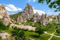 Natural fortress of Uchisar, riddled with man-made dwellings and dovecotes