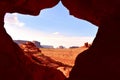 Natural frame window cave. Monument valley view