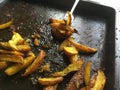 Fries potatoes rurally traditionally food