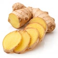 Natural and Fresh Ginger Gradients isolated on white background Royalty Free Stock Photo