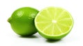 Natural fresh lime sliced, isolated on white background Royalty Free Stock Photo