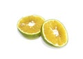 Natural fresh lime sliced isolated on white background Royalty Free Stock Photo