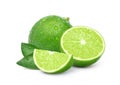 Natural fresh lime with sliced and water droplets Royalty Free Stock Photo