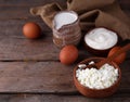 fresh organic dairy products on the table