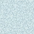 Natural fresh organic forest blueberry seamless pattern