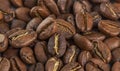 natural freshly roasted coffee beans, top view. Royalty Free Stock Photo