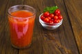 Natural freshly squeezed tomato juice in glass Royalty Free Stock Photo