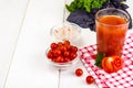 Natural freshly squeezed tomato juice in glass Royalty Free Stock Photo