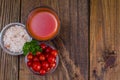 Natural freshly squeezed tomato juice in glass Royalty Free Stock Photo