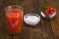 Natural freshly squeezed tomato juice in glass Royalty Free Stock Photo