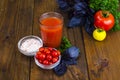 Natural freshly squeezed tomato juice in glass Royalty Free Stock Photo