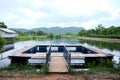 Natural freshwater fish farming cages in Thailand