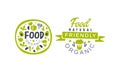 Natural Friendly Organic Food Logo Templates Design, Fresh Natural Products, Healthy Premium Quality Food Vector