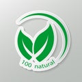 Natural friendly vector design.logo natural product. stickers, labels, tags with text. Natural, eco food. Royalty Free Stock Photo