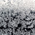 Natural frozen pattern on windowpane in winter Royalty Free Stock Photo