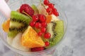 Natural Fruit Berry Salad Takeaway Cup Closeup Royalty Free Stock Photo