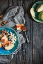 The natural fruit jam on wooden table Royalty Free Stock Photo