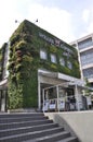 Natural Garden on House facade near Umeda Sky Tower from Osaka City in Japan